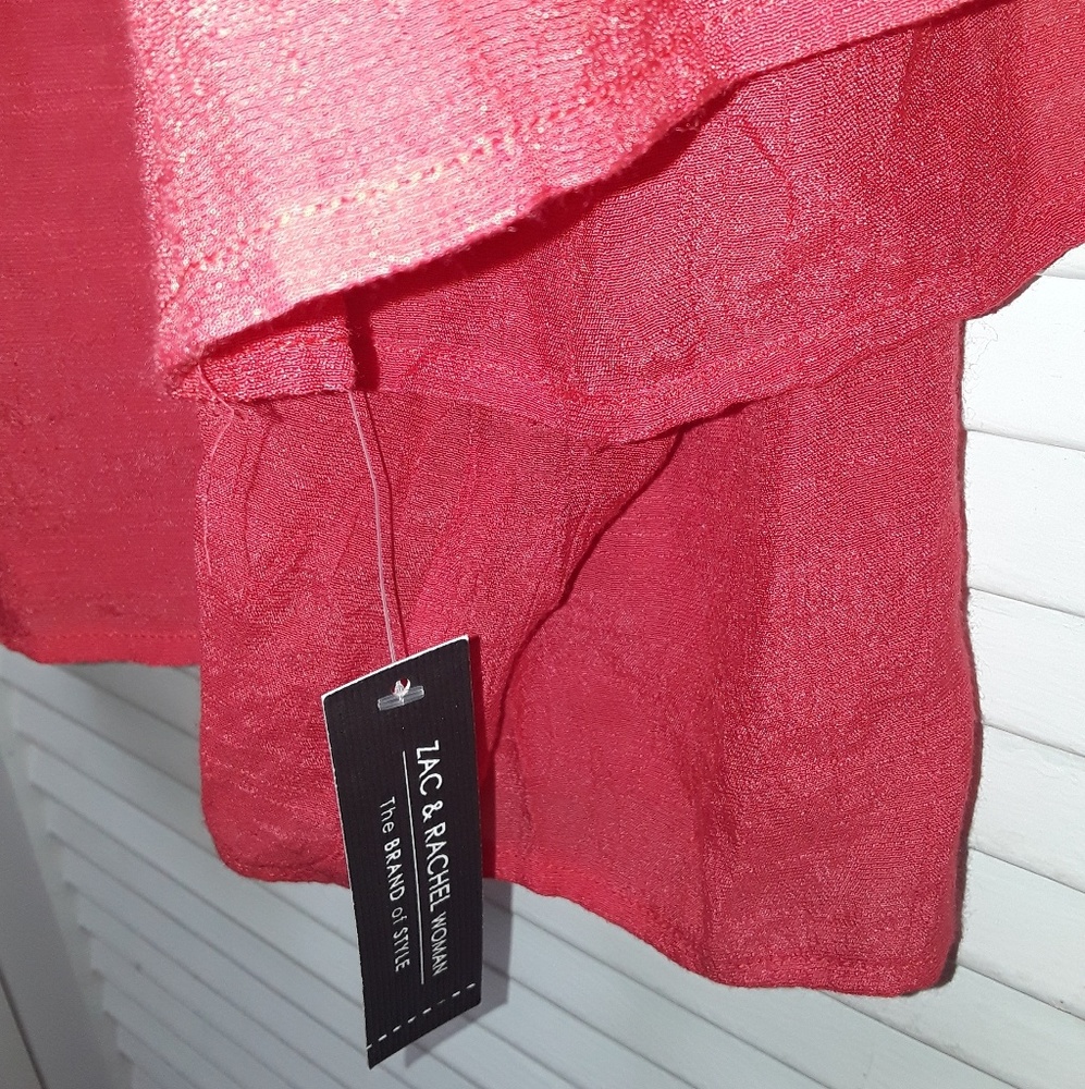 Zac & Rachel Beaded Peasant Ruffle Sleeve Orange - Picture 5 of 8